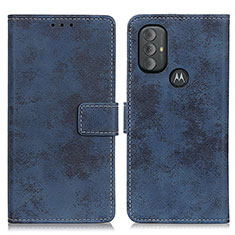 Leather Case Stands Flip Cover Holder D05Y for Motorola Moto G Play (2023) Blue