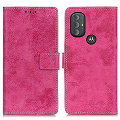 Leather Case Stands Flip Cover Holder D05Y for Motorola Moto G Play (2023) Hot Pink