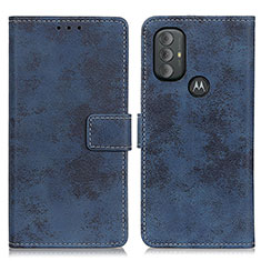 Leather Case Stands Flip Cover Holder D05Y for Motorola Moto G Power (2022) Blue
