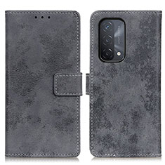 Leather Case Stands Flip Cover Holder D05Y for Oppo A93 5G Gray