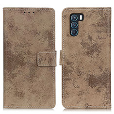 Leather Case Stands Flip Cover Holder D05Y for Oppo K9 Pro 5G Khaki