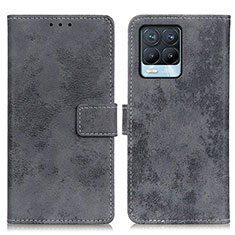 Leather Case Stands Flip Cover Holder D05Y for Realme 8 4G Gray