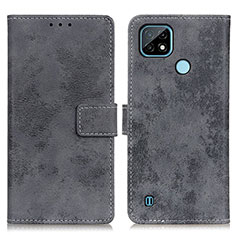 Leather Case Stands Flip Cover Holder D05Y for Realme C21 Gray