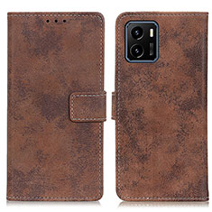 Leather Case Stands Flip Cover Holder D05Y for Vivo Y01 Brown