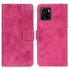 Leather Case Stands Flip Cover Holder D05Y for Vivo Y01 Hot Pink