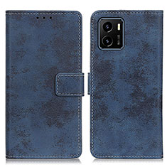 Leather Case Stands Flip Cover Holder D05Y for Vivo Y10 Blue