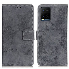 Leather Case Stands Flip Cover Holder D05Y for Vivo Y21a Gray