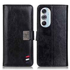 Leather Case Stands Flip Cover Holder D06Y for Motorola Moto Edge 30 Pro 5G Black