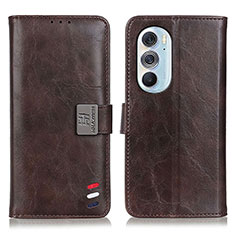 Leather Case Stands Flip Cover Holder D06Y for Motorola Moto Edge 30 Pro 5G Brown