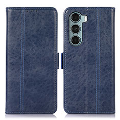 Leather Case Stands Flip Cover Holder D06Y for Motorola Moto Edge S30 5G Blue