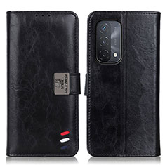 Leather Case Stands Flip Cover Holder D06Y for Oppo A93 5G Black