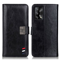 Leather Case Stands Flip Cover Holder D06Y for Oppo F19 Black