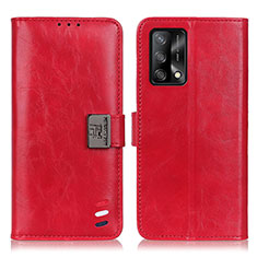 Leather Case Stands Flip Cover Holder D06Y for Oppo F19 Red