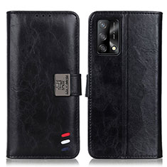 Leather Case Stands Flip Cover Holder D06Y for Oppo F19s Black