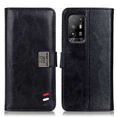 Leather Case Stands Flip Cover Holder D06Y for Oppo Reno5 Z 5G Black