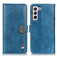 Leather Case Stands Flip Cover Holder D06Y for Samsung Galaxy S21 5G Blue