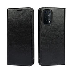 Leather Case Stands Flip Cover Holder D07T for Oppo A93 5G Black