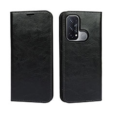 Leather Case Stands Flip Cover Holder D07T for Oppo Reno5 A Black