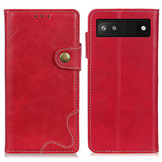 Leather Case Stands Flip Cover Holder D07Y for Google Pixel 7a 5G Red