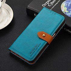 Leather Case Stands Flip Cover Holder D07Y for Google Pixel 8a 5G Cyan