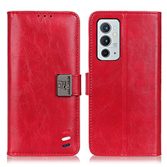 Leather Case Stands Flip Cover Holder D07Y for OnePlus 9RT 5G Red