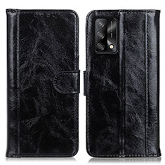 Leather Case Stands Flip Cover Holder D07Y for Oppo F19 Black