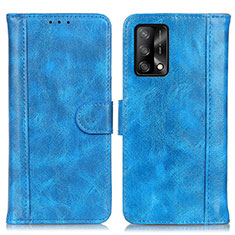 Leather Case Stands Flip Cover Holder D07Y for Oppo F19 Sky Blue