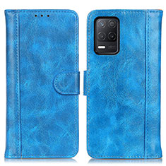 Leather Case Stands Flip Cover Holder D07Y for Realme 8 5G Sky Blue