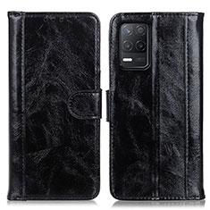 Leather Case Stands Flip Cover Holder D07Y for Realme 9 5G India Black