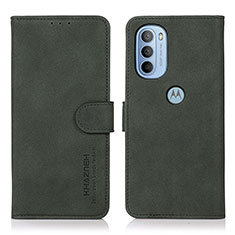 Leather Case Stands Flip Cover Holder D08Y for Motorola Moto G31 Green