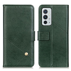 Leather Case Stands Flip Cover Holder D08Y for OnePlus 9RT 5G Green