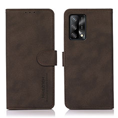 Leather Case Stands Flip Cover Holder D08Y for Oppo A74 4G Brown