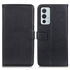 Leather Case Stands Flip Cover Holder D09Y for OnePlus 9RT 5G Black