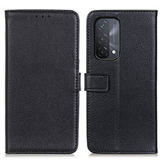 Leather Case Stands Flip Cover Holder D09Y for Oppo A54 5G Black