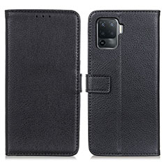 Leather Case Stands Flip Cover Holder D09Y for Oppo F19 Pro Black