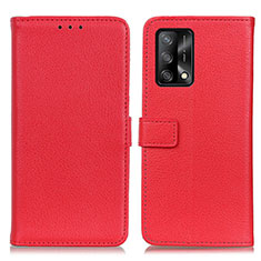 Leather Case Stands Flip Cover Holder D09Y for Oppo F19 Red
