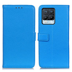 Leather Case Stands Flip Cover Holder D09Y for Realme 8 Pro Sky Blue