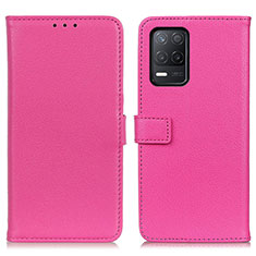 Leather Case Stands Flip Cover Holder D09Y for Realme Narzo 30 5G Hot Pink