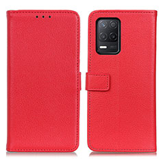 Leather Case Stands Flip Cover Holder D09Y for Realme Narzo 30 5G Red