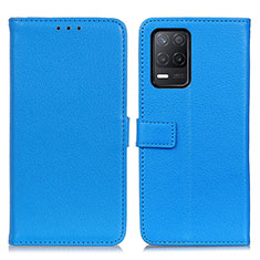 Leather Case Stands Flip Cover Holder D09Y for Realme Q3i 5G Sky Blue