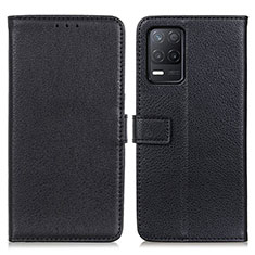 Leather Case Stands Flip Cover Holder D09Y for Realme V13 5G Black