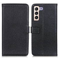 Leather Case Stands Flip Cover Holder D09Y for Samsung Galaxy S21 5G Black