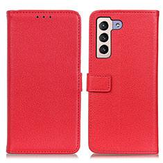 Leather Case Stands Flip Cover Holder D09Y for Samsung Galaxy S24 Plus 5G Red