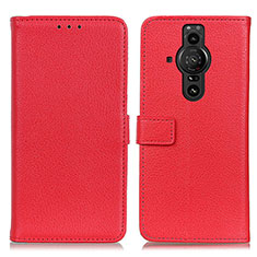 Leather Case Stands Flip Cover Holder D09Y for Sony Xperia PRO-I Red