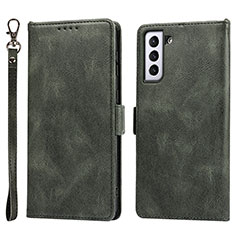 Leather Case Stands Flip Cover Holder D10T for Samsung Galaxy S22 5G Green