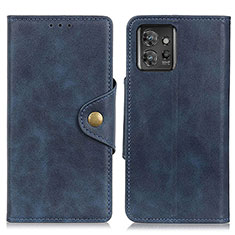 Leather Case Stands Flip Cover Holder D10Y for Motorola ThinkPhone 5G Blue