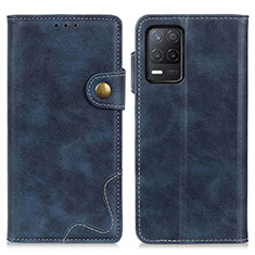 Leather Case Stands Flip Cover Holder D10Y for Realme 8 5G Blue