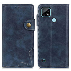 Leather Case Stands Flip Cover Holder D10Y for Realme C21 Blue