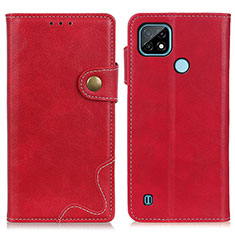 Leather Case Stands Flip Cover Holder D10Y for Realme C21 Red