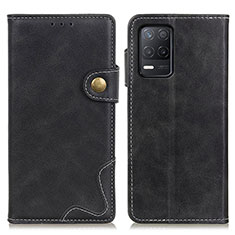 Leather Case Stands Flip Cover Holder D10Y for Realme Q3 5G Black